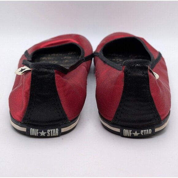Converse All One Star Satin Red Ballet Flats Women’s Size 8 Chuck Taylor Shoes - Picture 6 of 8